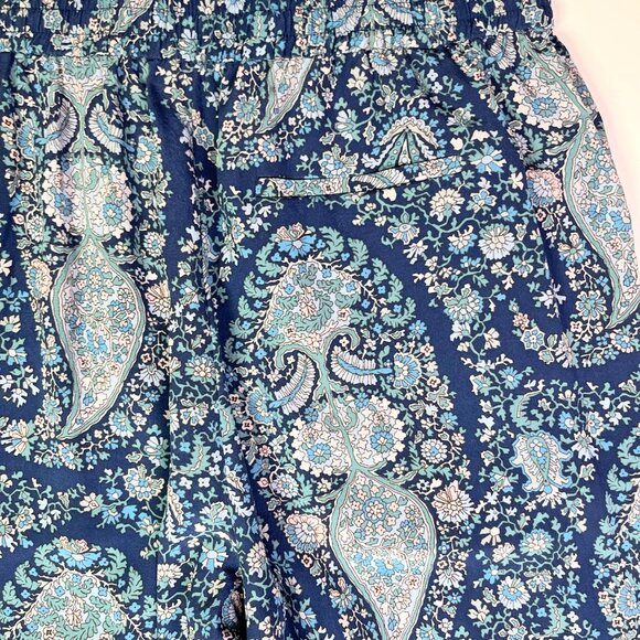J. Crew Size 6? Pull-On Silk Paisley Pants Blue BA255 - Picture 4 of 11